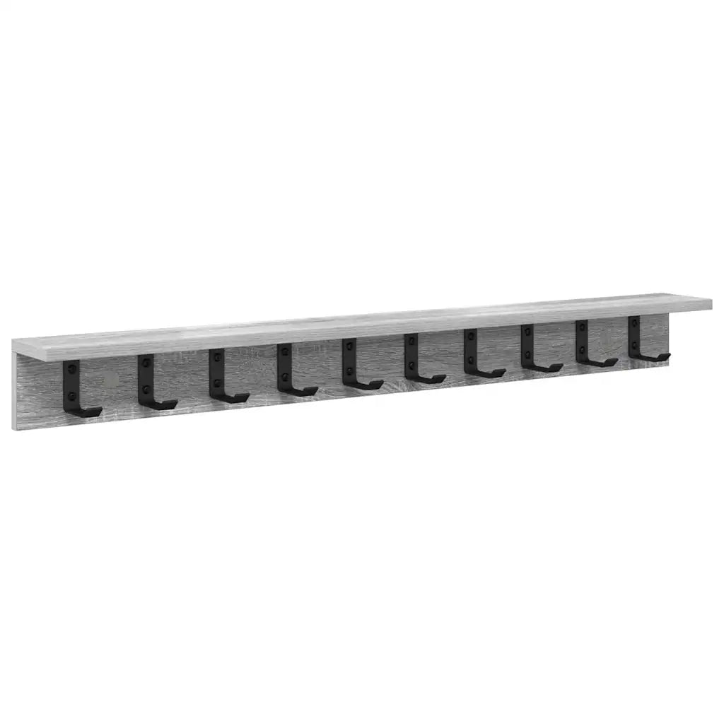vidaXL Appendiabiti a muro Grigio sonoma 100 x 10.5 x 10.5 cm