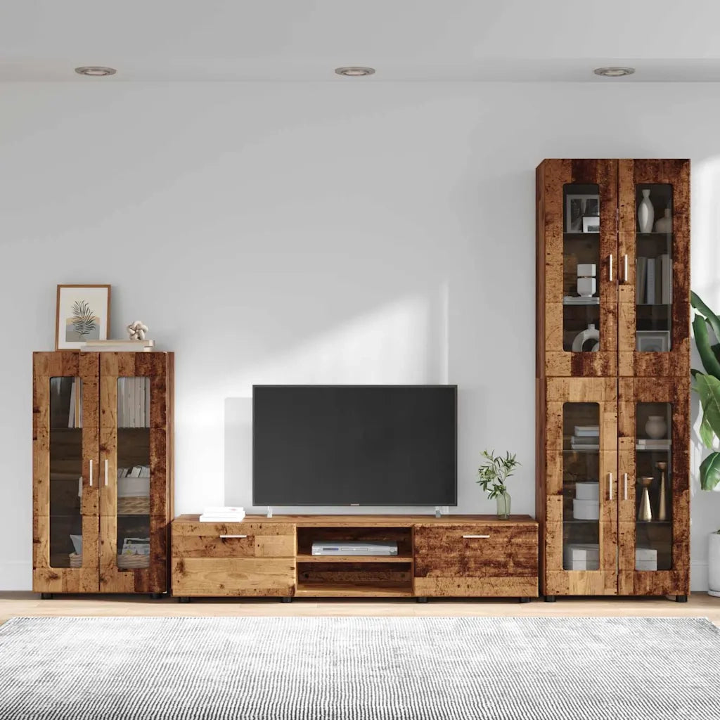 Set mobile TV con porta FLORIN Legno vecchio Legno multistrato