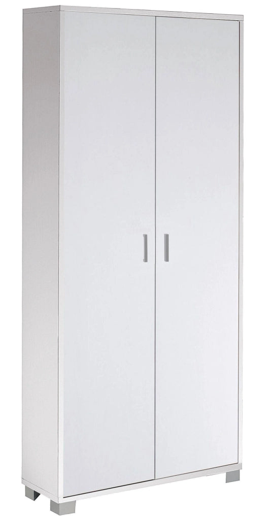 Armadio 2 Ante 83x190x29 cm Bianco Fiammato