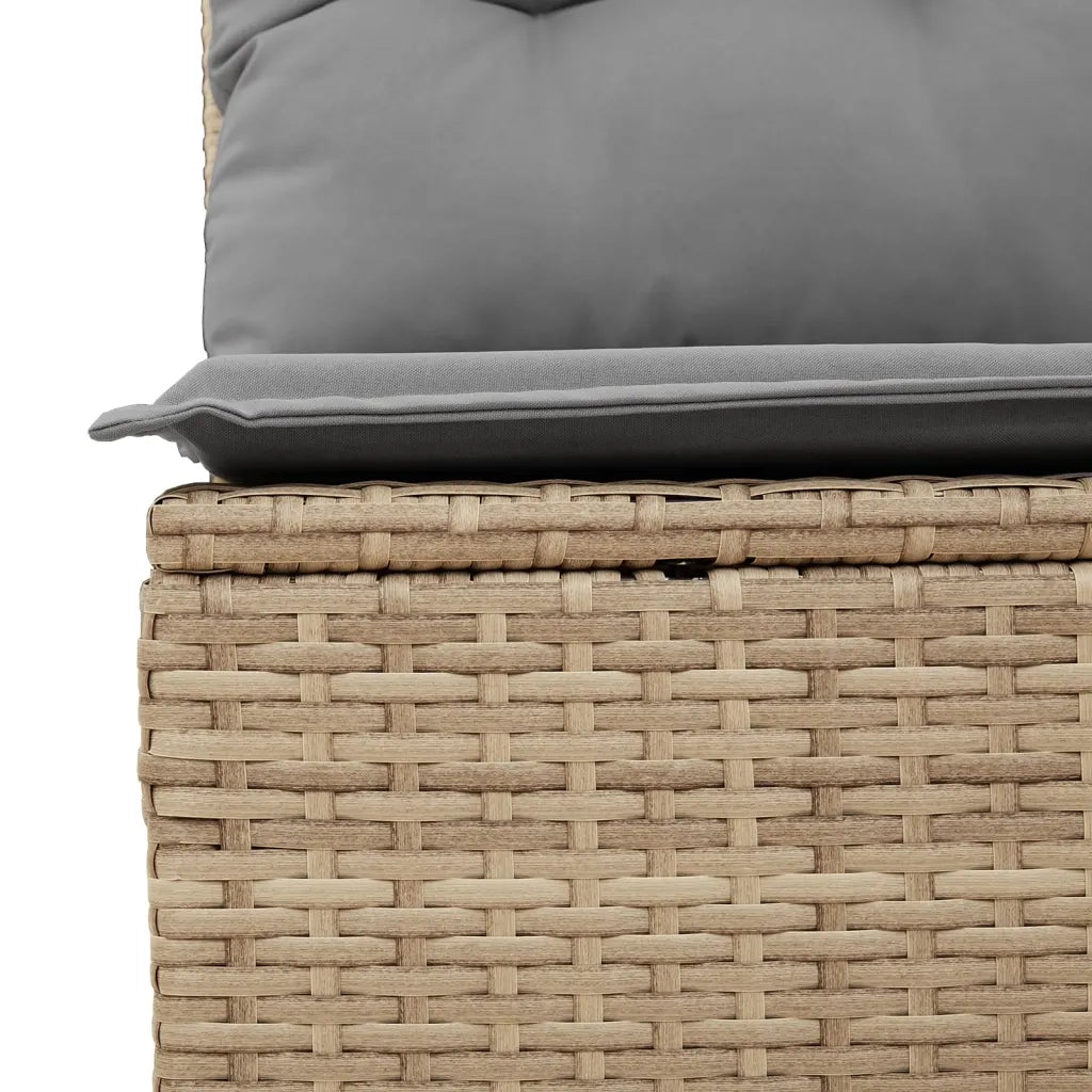Set Divano da Giardino 10 pz con Cuscini Beige in Polyrattan 3267479