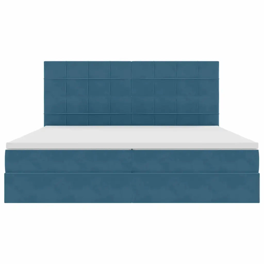 Letto con contenitore e materasso Blu Scuro 200 x 200 cm