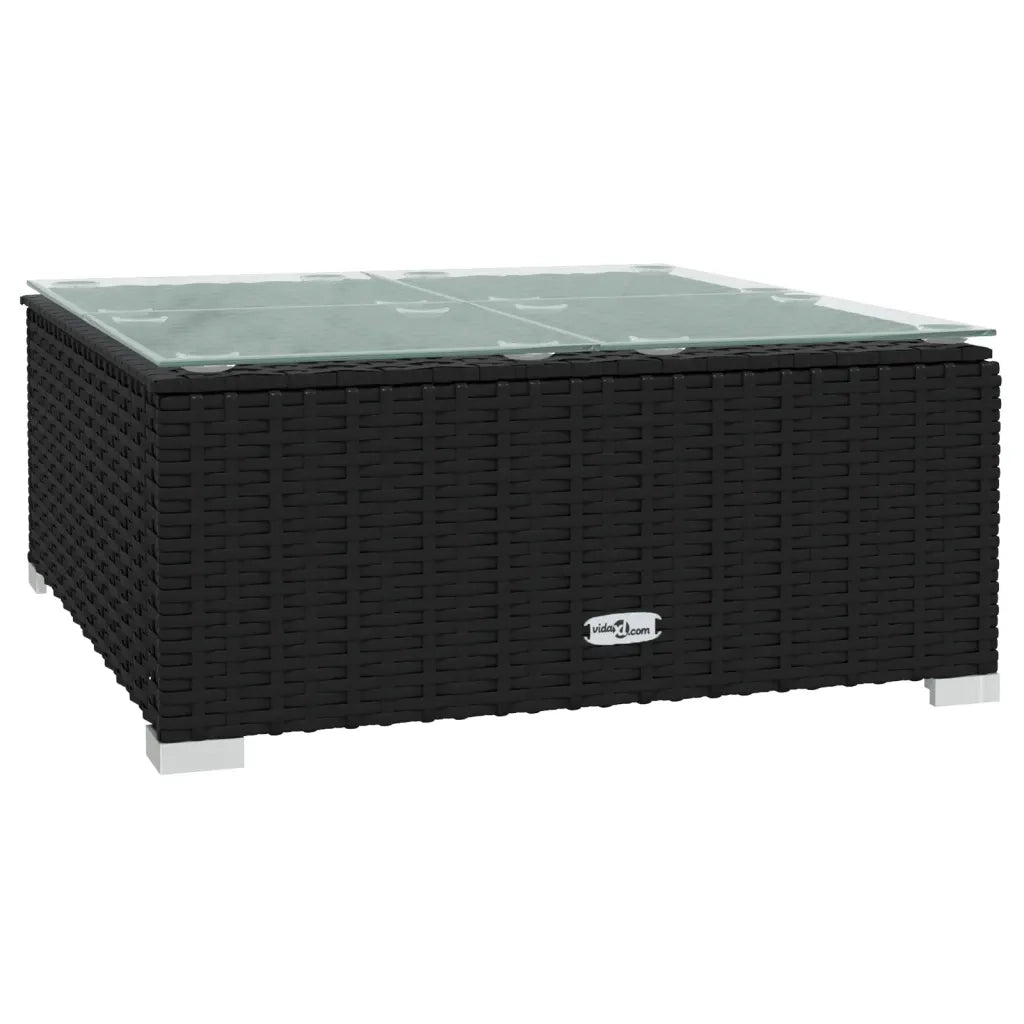 Set Divani da Giardino 9 pz con Cuscini in Polyrattan Nero 3102287