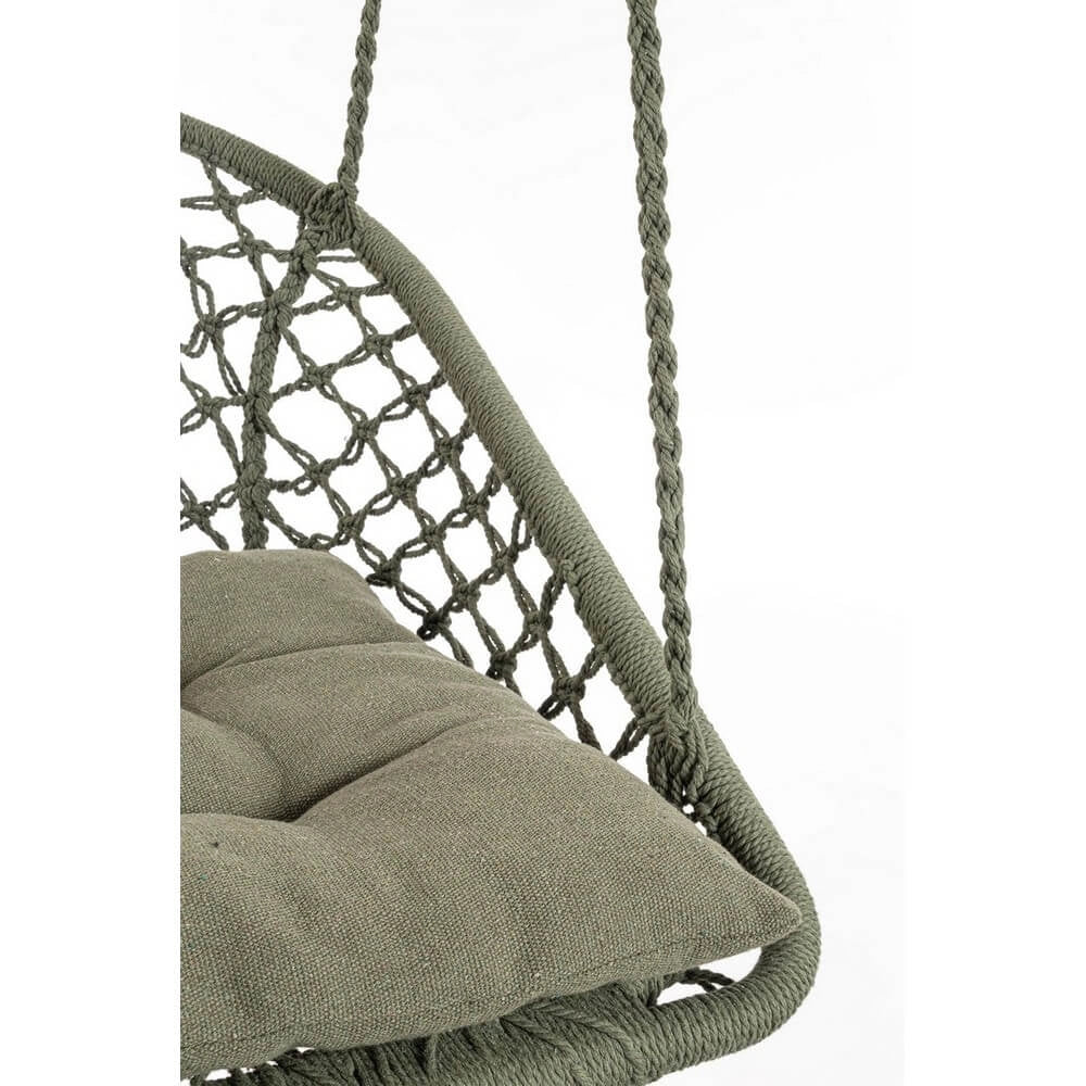 Poltrona Amaca Pensile in Macramé con Cuscino e Frange - MONTANA