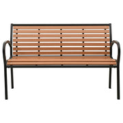 Panca da Giardino Nera e Marrone 116 cm Acciaio e WPC 319579