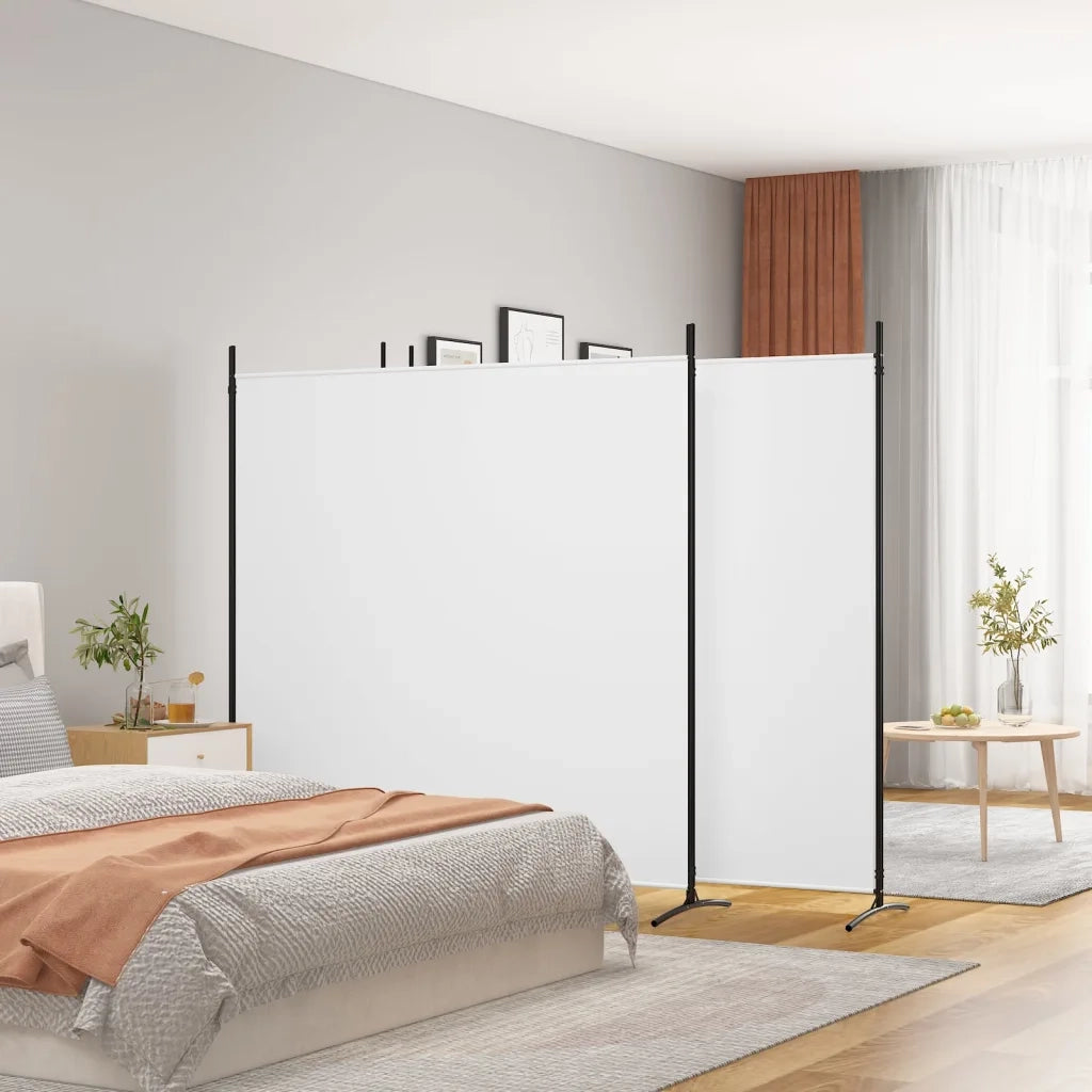 Divisorio Ambienti | Divider per stanze | Paravento a 4 Pannelli Bianco 698x180 cm Tessuto