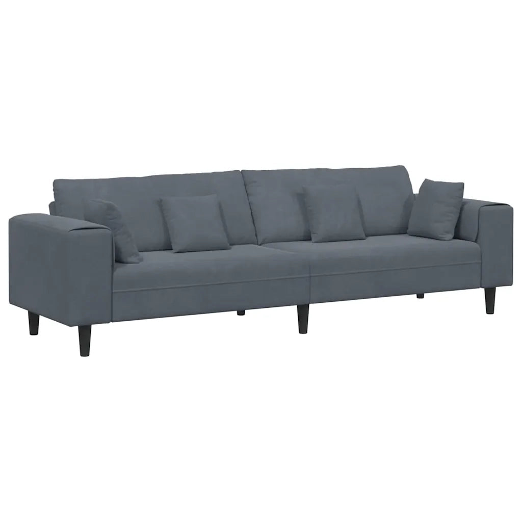 Divano Grigio scuro 250 x 77 x 76 cm Velluto 3335154