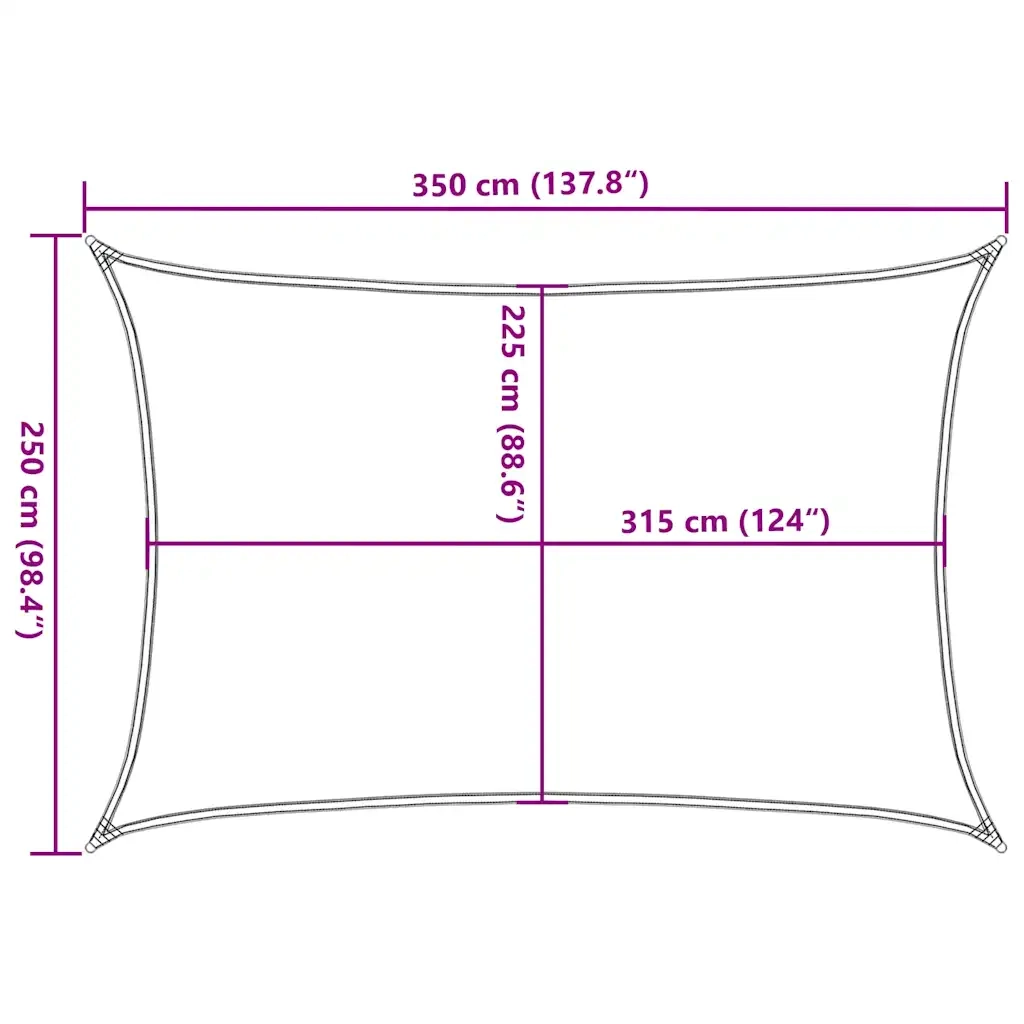 Vela Parasole 160 g/m² Rossa 2,5x3,5 m in HDPE 311618