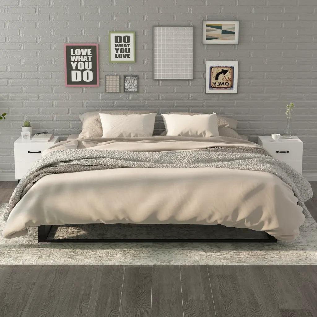 Set di 2 Comodini | Armadio da Notte | Mobiletto da notte Bianchi 40x35x47,5 cm
