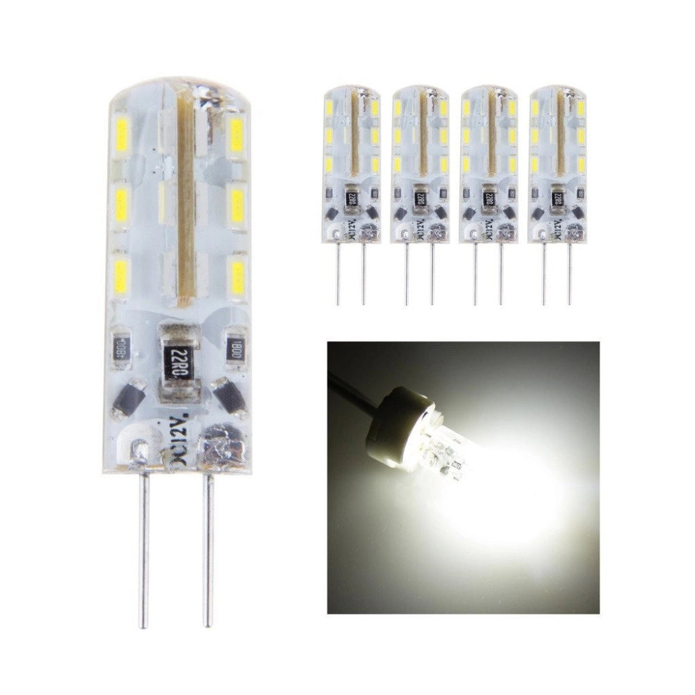 Trade Shop - 5pcs Pezzi Dc12v 3014 Smd G4 Lampadina A Led Luminosa 3w Bianco Caldo Freddo - -bianco Caldo      -