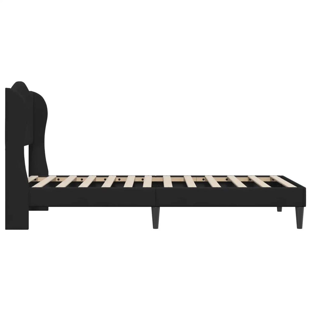 Struttura del letto con testiera-Giroletto Nero 90 x 200 cm Velluto 665730