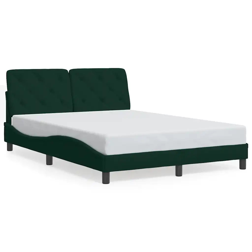 Giroletto con LED senza Materasso Verde Scuro 140x200 cm in Velluto 3213858