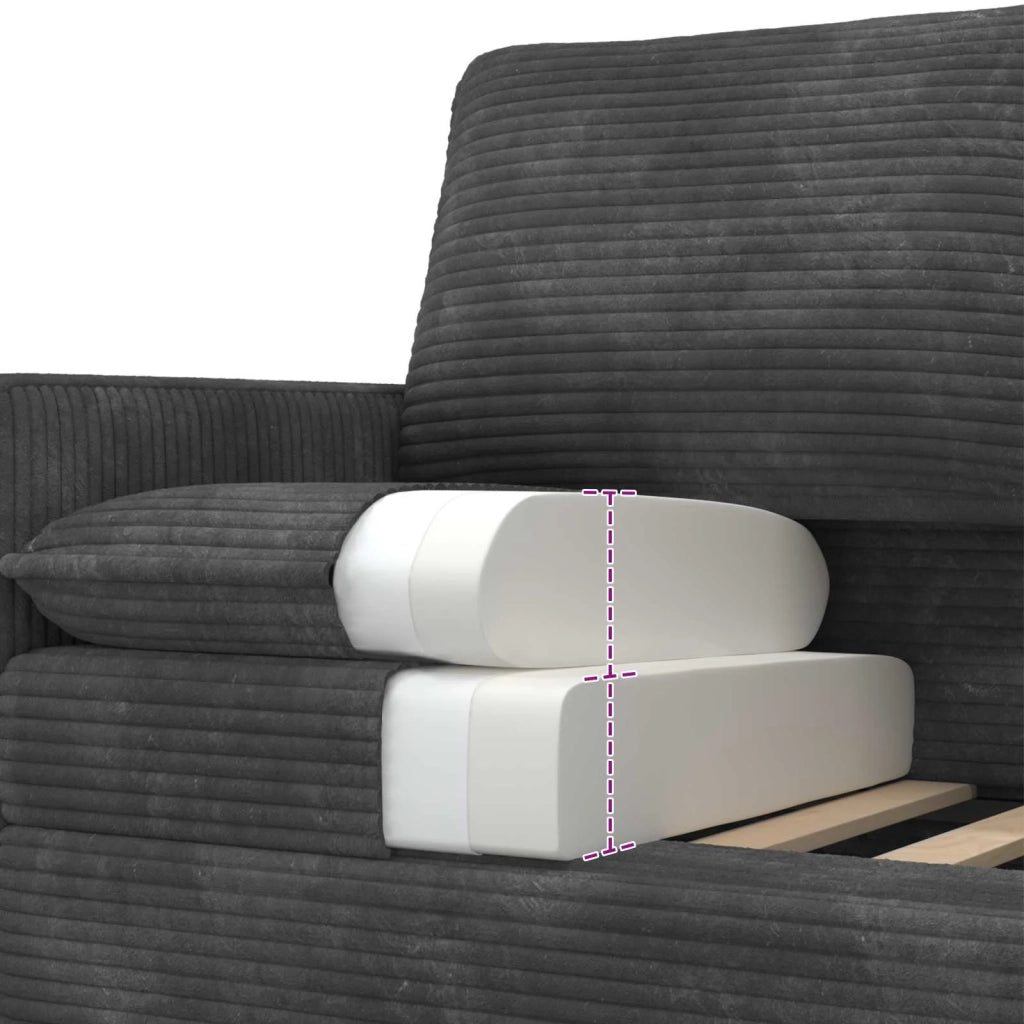 Set di divani 2 pcs Grigio Scuro Poliestere 3417095