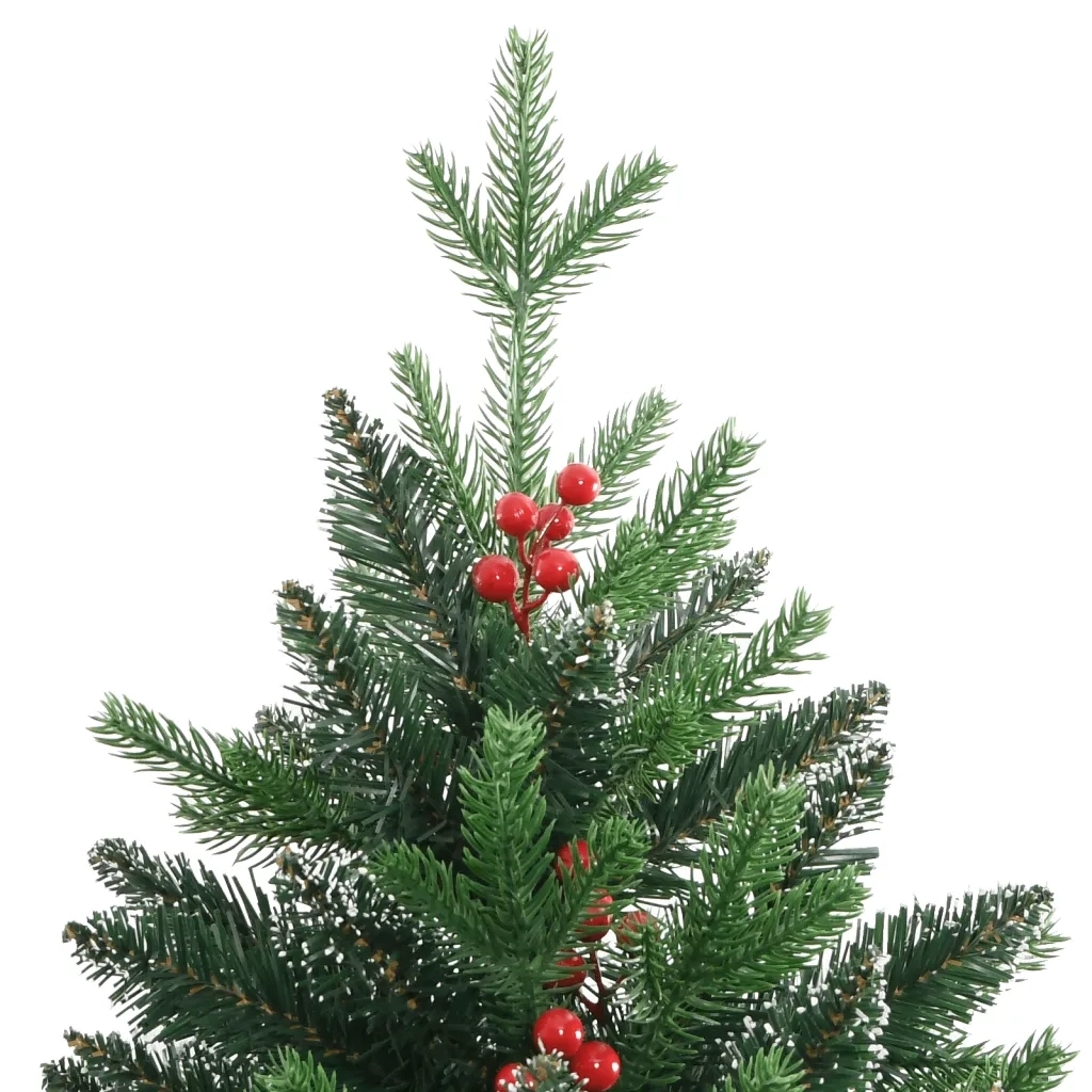 Albero Natale Artificiale Incernierato con Bacche Rosse 180 cm 356733