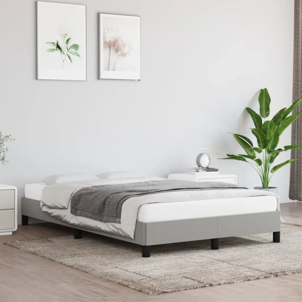 Letto matrimoniale | Letto per adulti | Giroletto senza Materasso Grigio Chiaro 120x190 cm in Tessuto