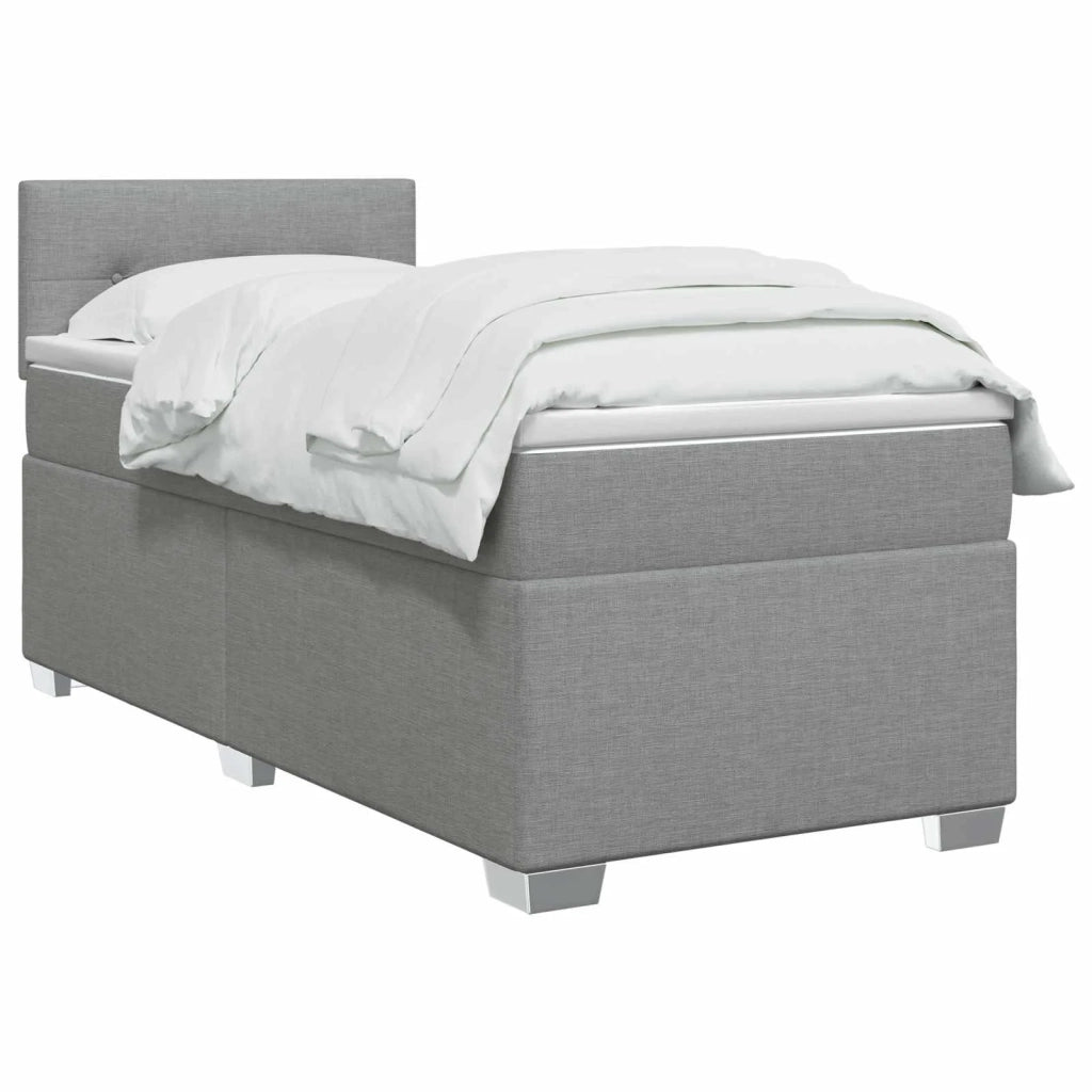 Letto con Box Spring, Materasso e LED Grigio Chiaro 90 x 200 cm 3451854