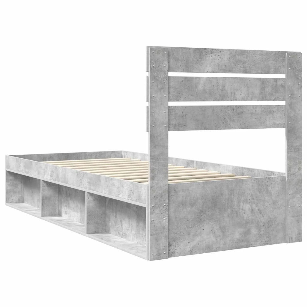 Letto singolo | Letto per adulti | Struttura del letto Grigio Concret¨¨ 90 x 190 cm Pino massello
