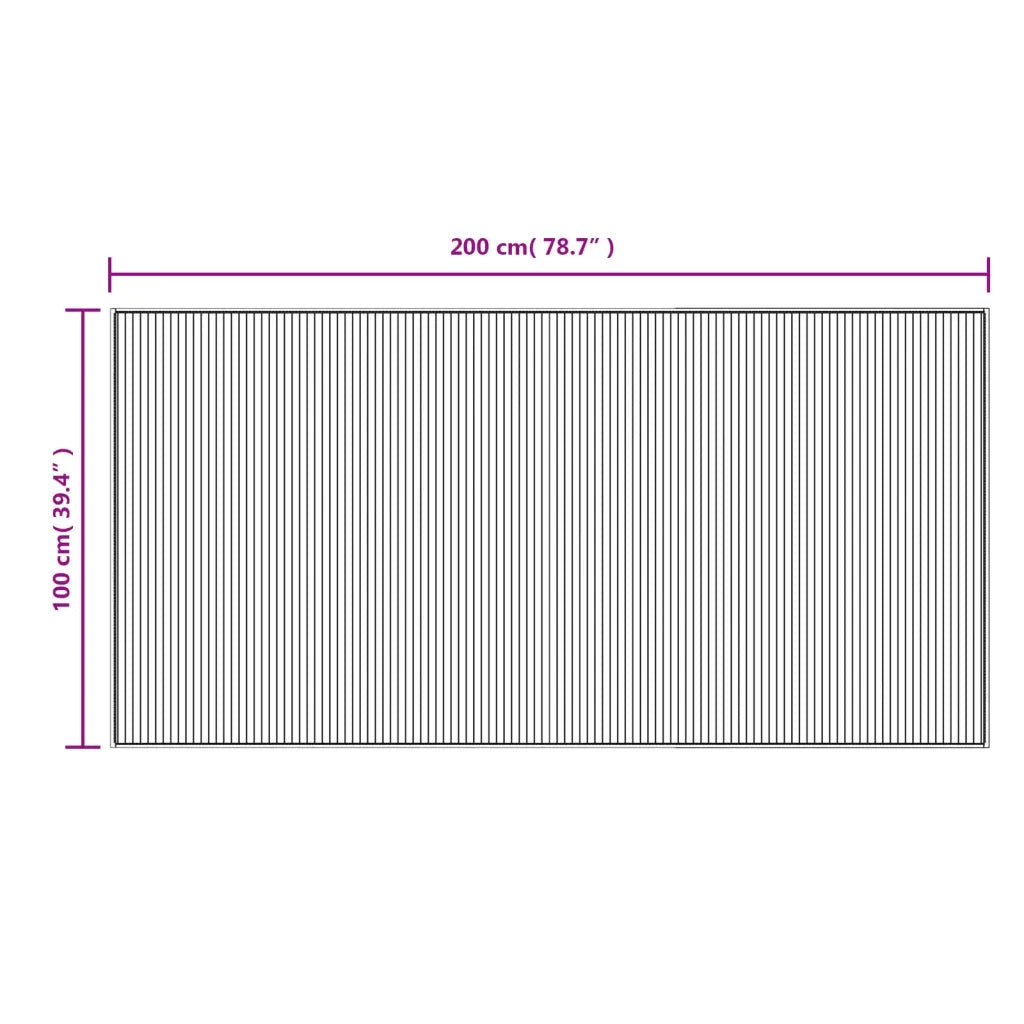 Tappeto del soggiorno | Tappeto Rettangolare Marrone Scuro 100x200 cm in Bamb¨´