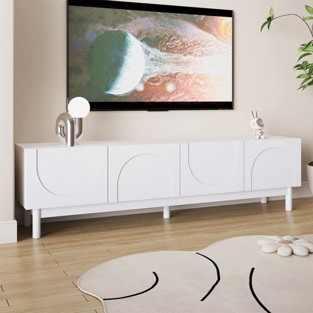 Mobile TV con Ante Ondulate e Ripiani ¨C Xylo ¨C Legno