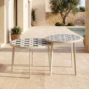 Set Faeto di 2 Tavolini per Esterno con Piano Rotondo in Vetro - Color Champagne casa.pro