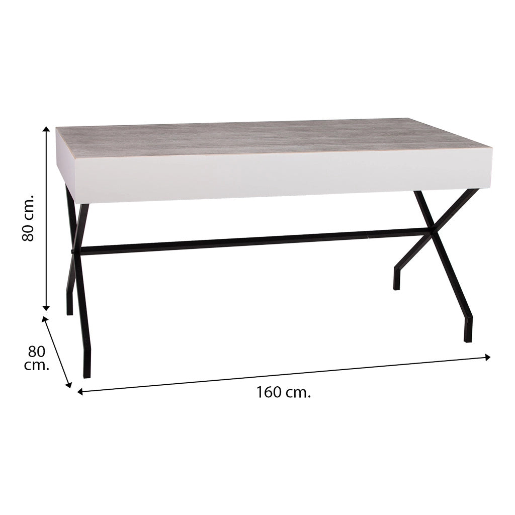 Tavolo in legno e metallo 160x80x80h