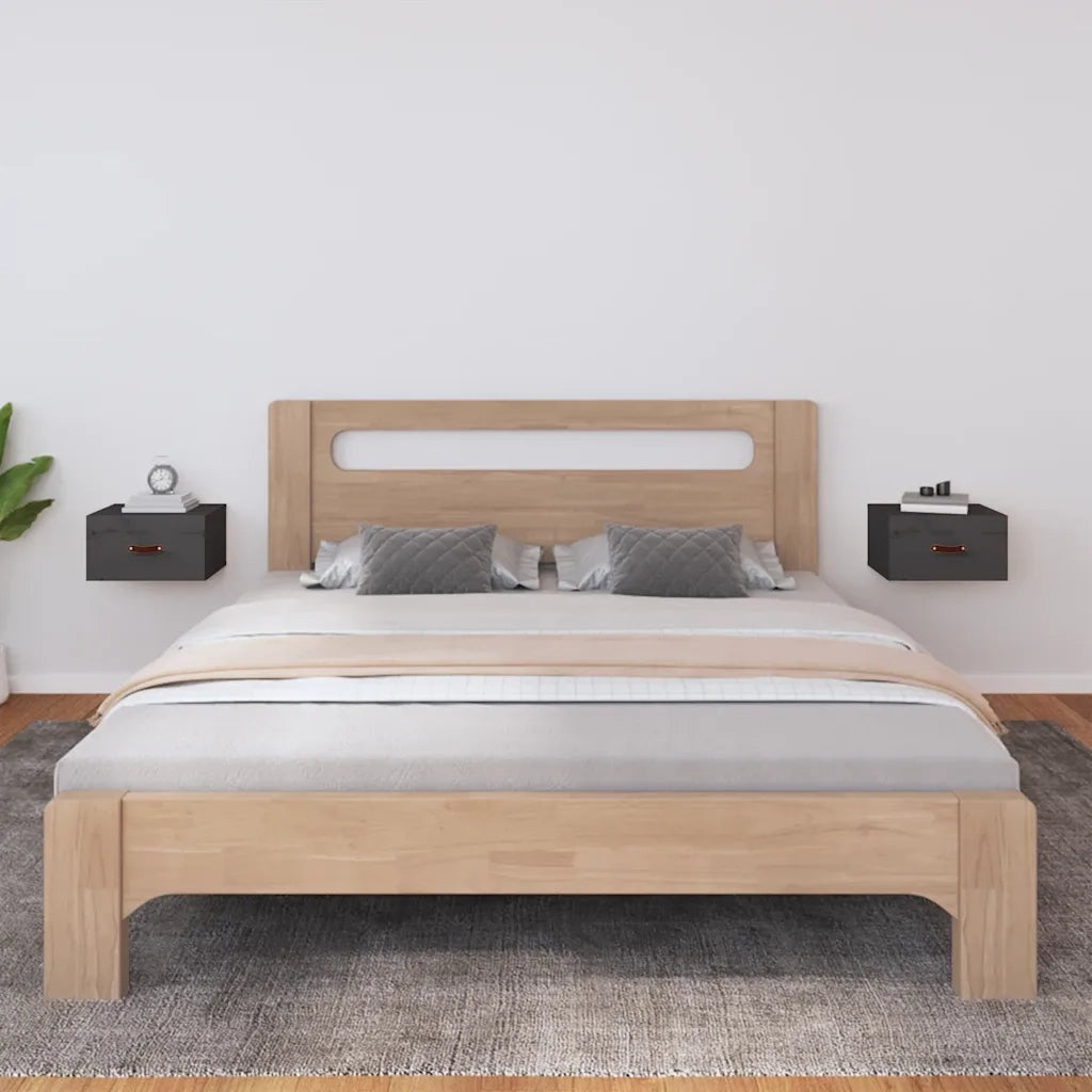 Comodini a Muro 2 pz Grigi 40x29,5x22 cm 820991