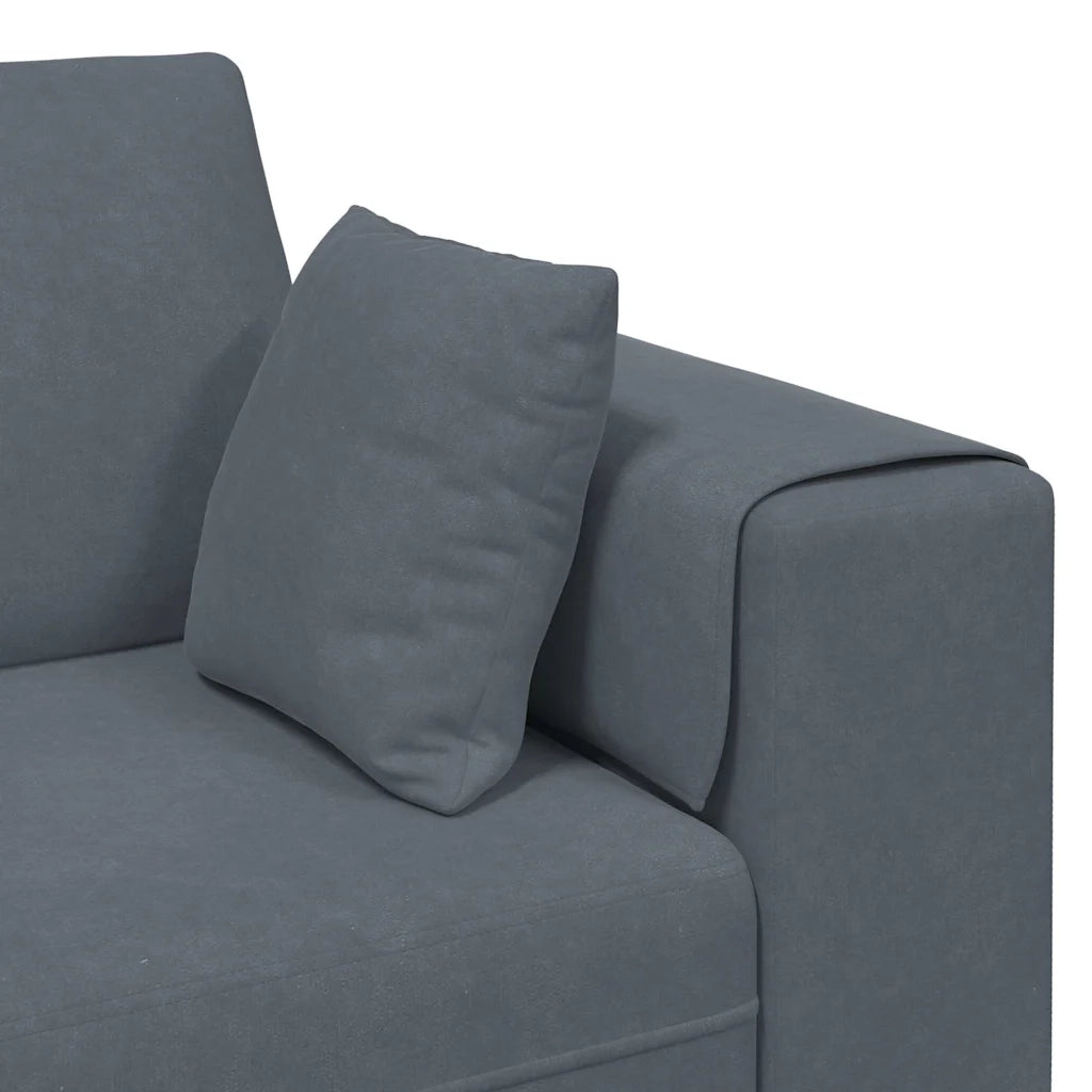 Divano Grigio scuro 250 x 77 x 76 cm Velluto 3335154