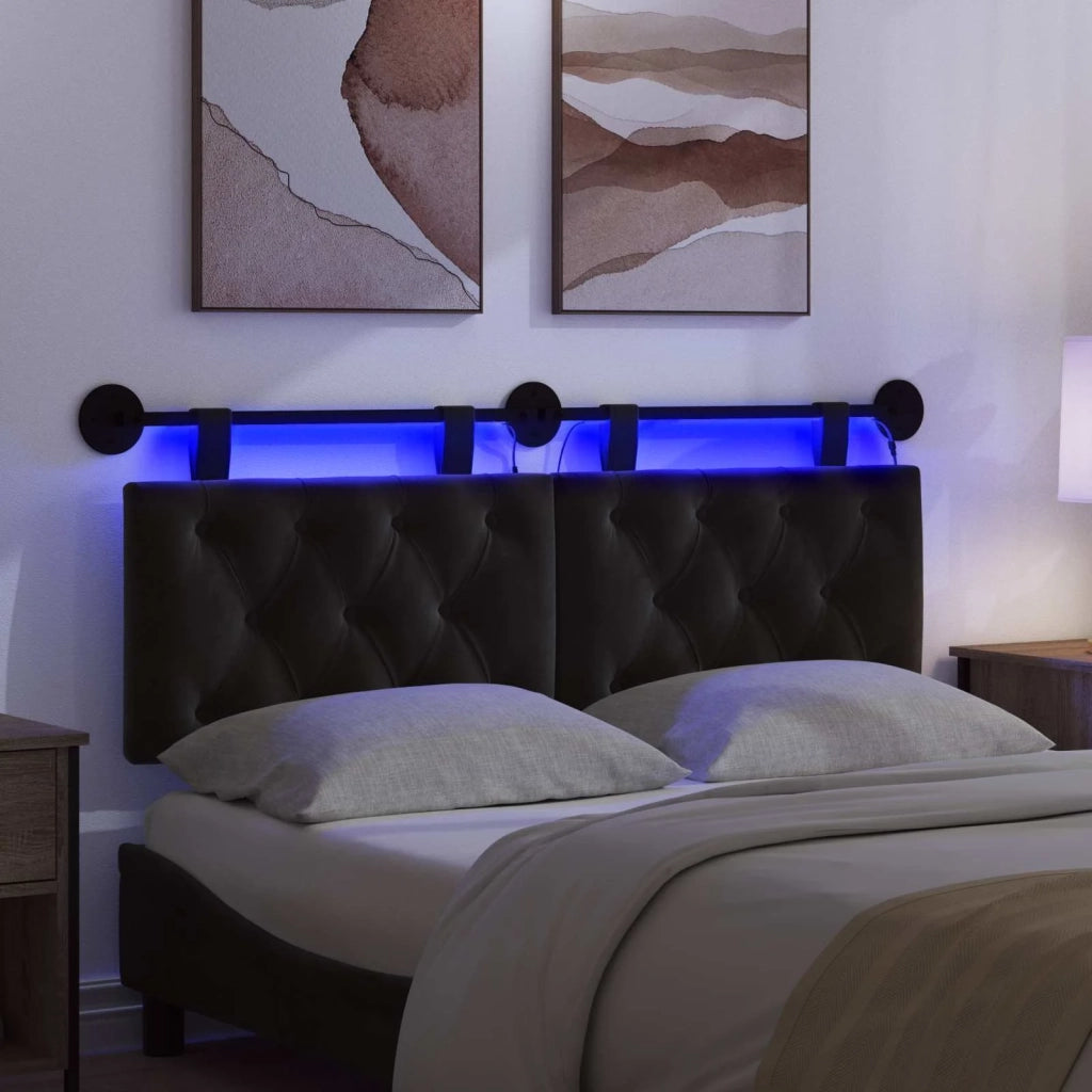 Testiera | Testata sospesa Con luce LED Nero Velluto