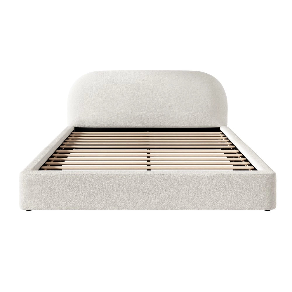 Letto Matrimoniale Imbottito con Rete a Doghe ¨C Xylo ¨C Beige, 180x200