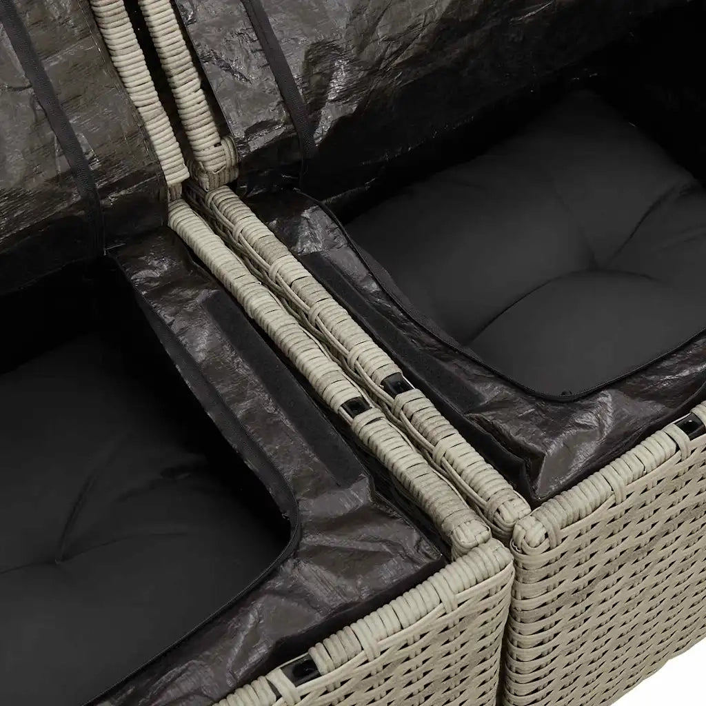 Set Divano da Giardino 6 pcs Grigio chiaro polyrattan 3355401
