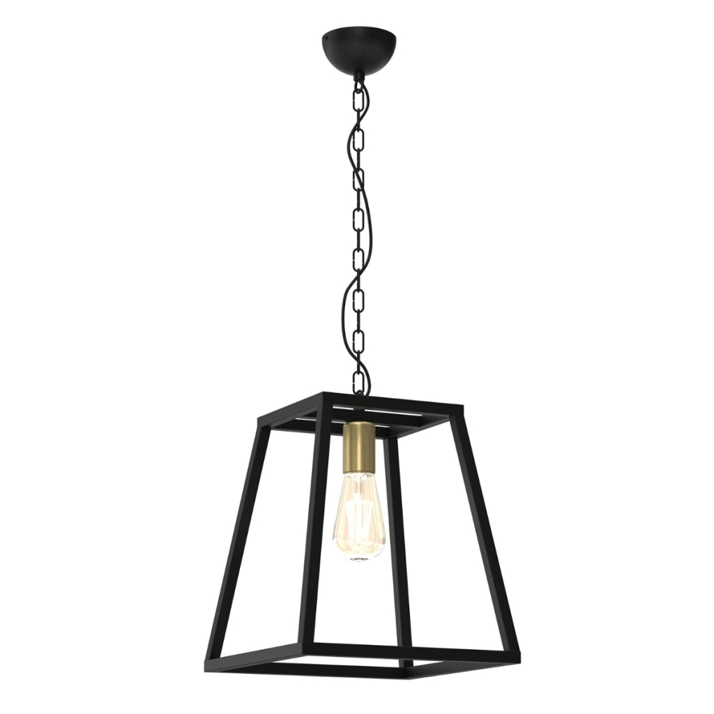 Lampada a sospensione Frame loft nero-oro E27 Luminex