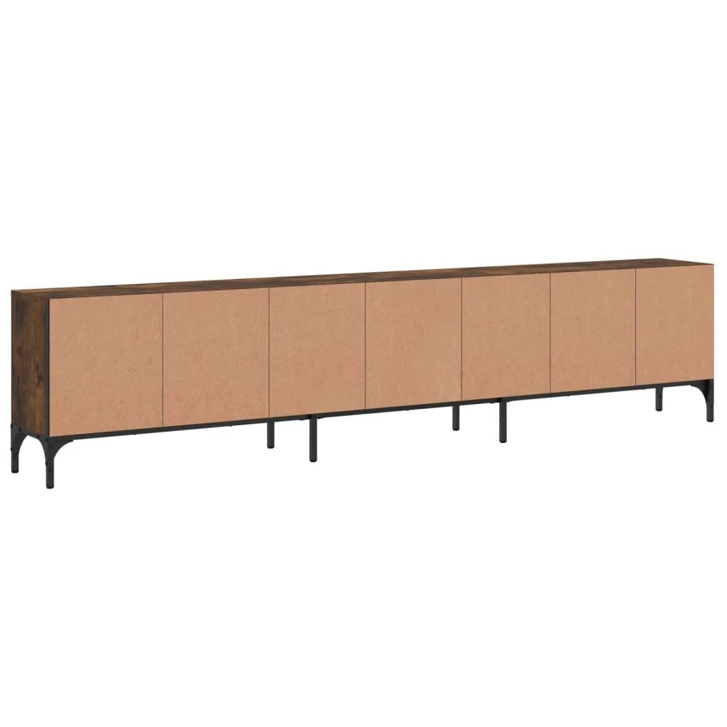 Mobile TV multimediale scaffale TV credenza mobile TV sala da pranzo soggiorno camera da letto con cassetto rovere affumicato 200 x 25 x 44 cm legno ingegnerizzato marrone 02_0028518