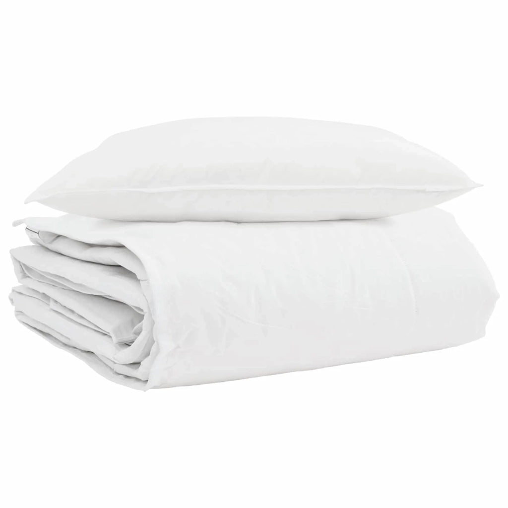 Piumone | Duvet Invernale con cuscino 2 pz Bianco Piuma d'anatra