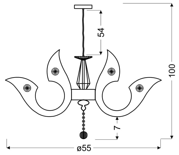 Lampadario LED Candellux Venezia 33-55491 55cm cromo