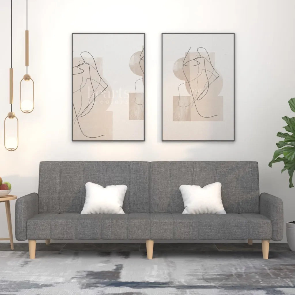 Divano letto | Sof¨¤ letto | Letto singolo a 2 Posti Grigio Chiaro in Tessuto