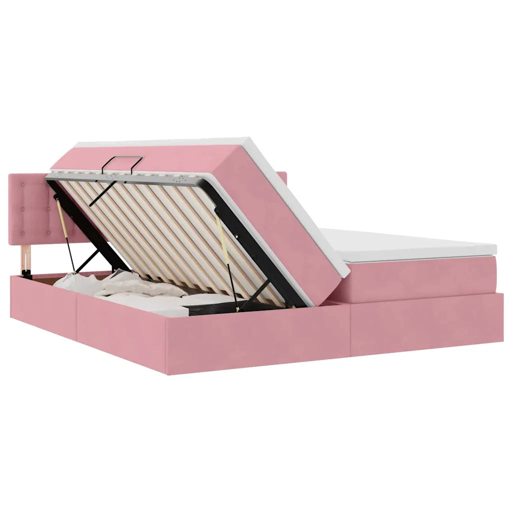 Letto con Contenitore con materasso Rosa 100 x 200 cm