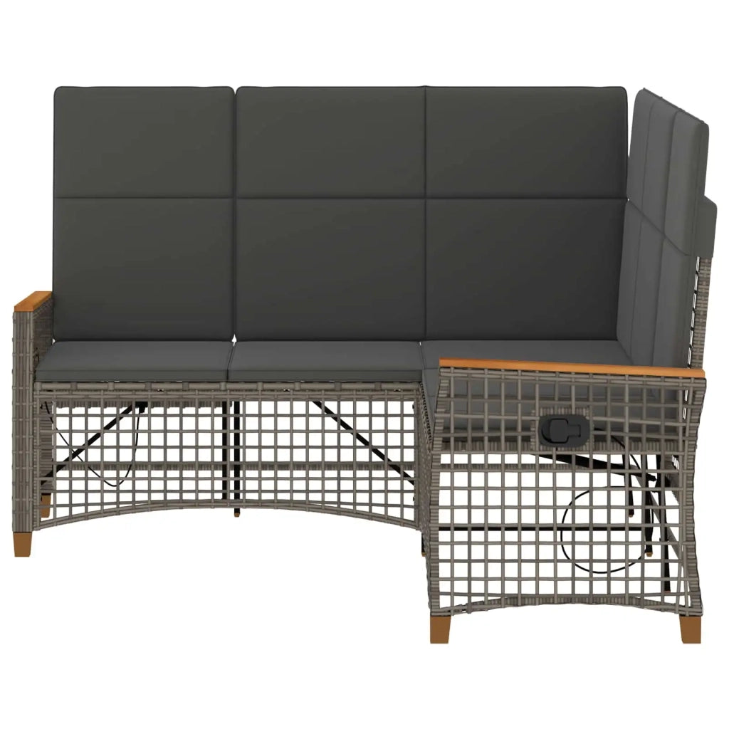 Set di Divani Recliner da Giardino Grigio e Grigio Scuro 42026824