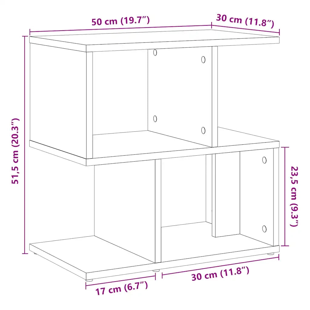 Comodini 2 pz in Legno Vecchio 50x30x51,5 cm Legno Multistrato 856535