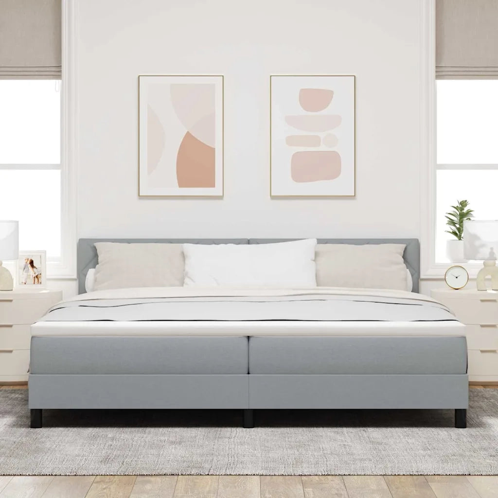Letto a molle con materasso Grigio chiaro 200 x 200 cm Tessuto 3342310