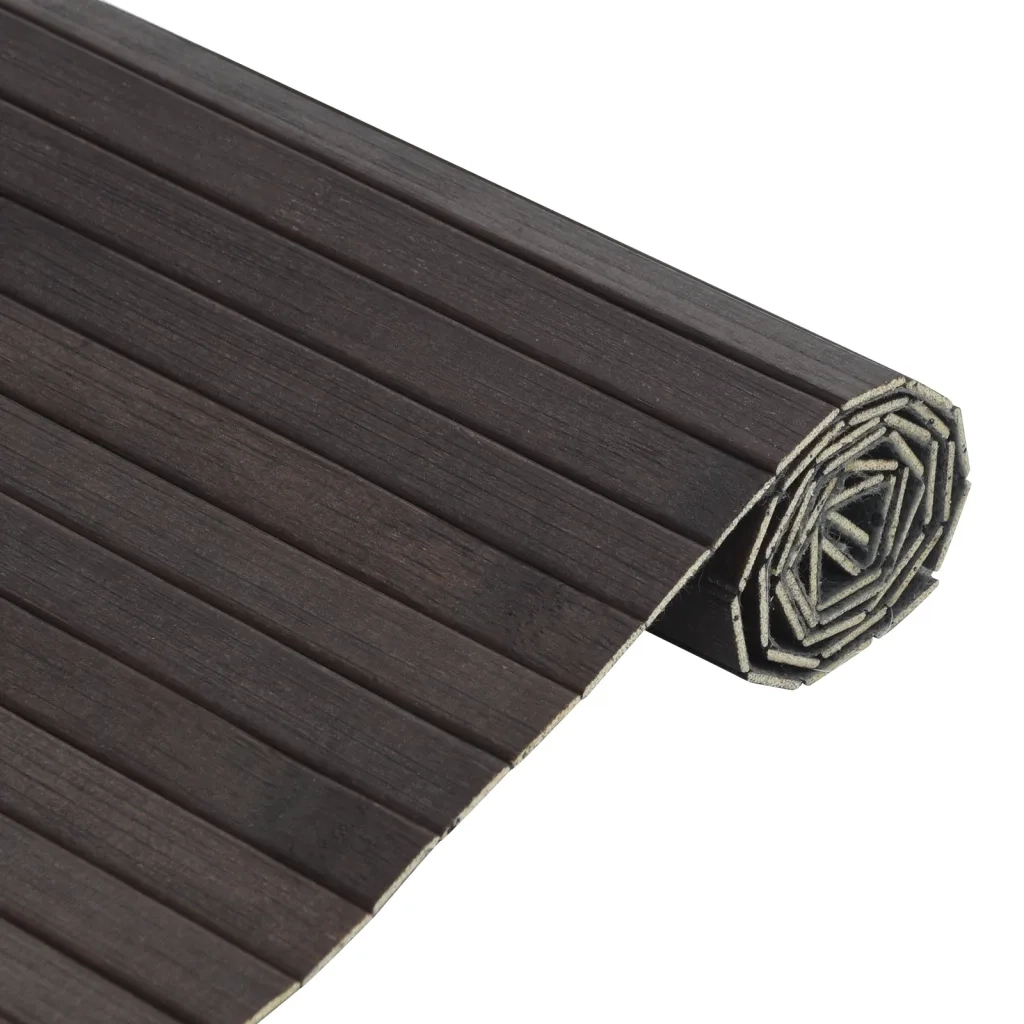 Tappeto Rettangolare Marrone Scuro 70x100 cm in Bambù 376743
