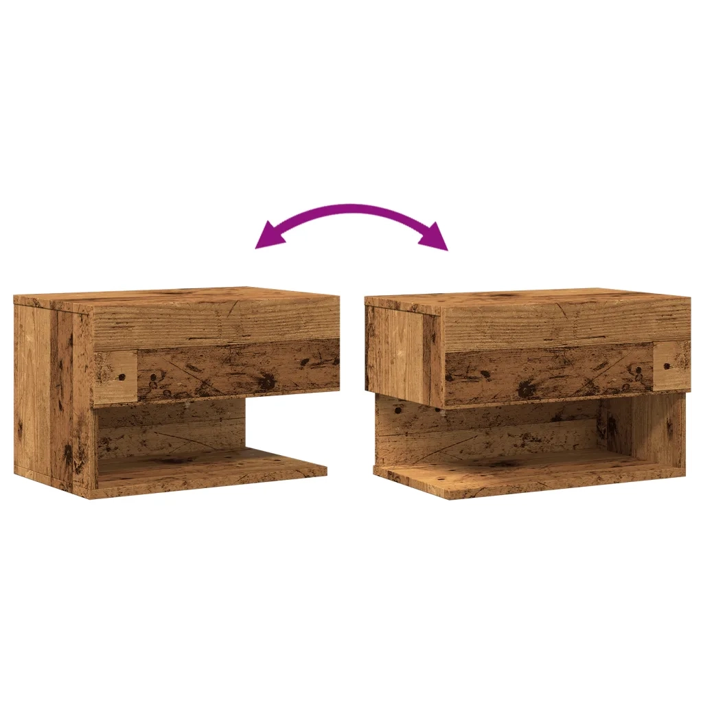 Comodino da Parete-Tavolino da notte Legno Antico