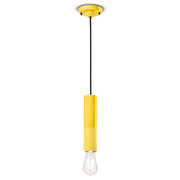 Sospensione Piccola Vintage Decò Pi Ceramica Giallo Limone 1 Luce E27