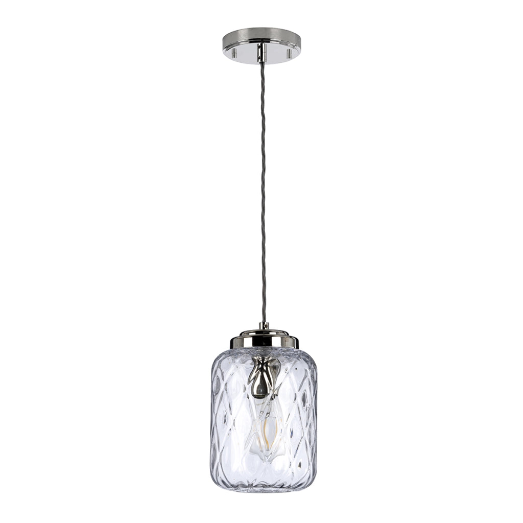 Lampada a sospensione Elstead Sola nichel vetro E27