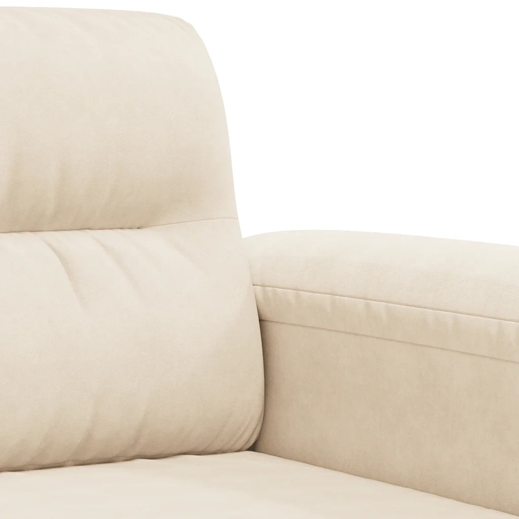 Divano a 2 Posti-Sofa 2 Posti Beige 140 cm in Tessuto Microfibra