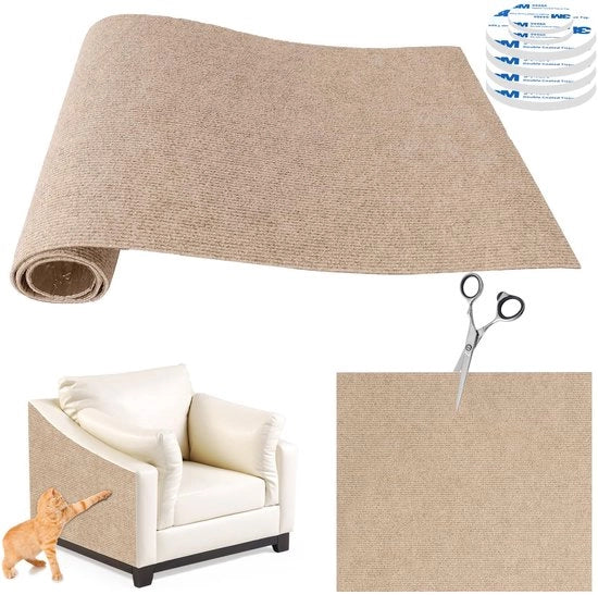 Krabmat per gatto autofixante, 200x40CM, pannelli di gatto per auto, pannelli di gatto per auto, protezione contro graffi sul divano, ideale per pannelli di gatto, pannelli di gatto per auto, pannelli di gatto (khaki)
