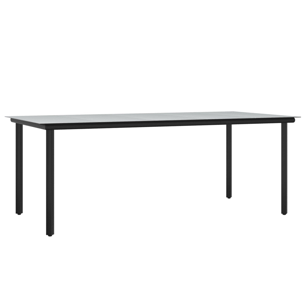 Set da Pranzo Giardino 7pz Nero e Grigio con Cuscini Polyrattan 3185141