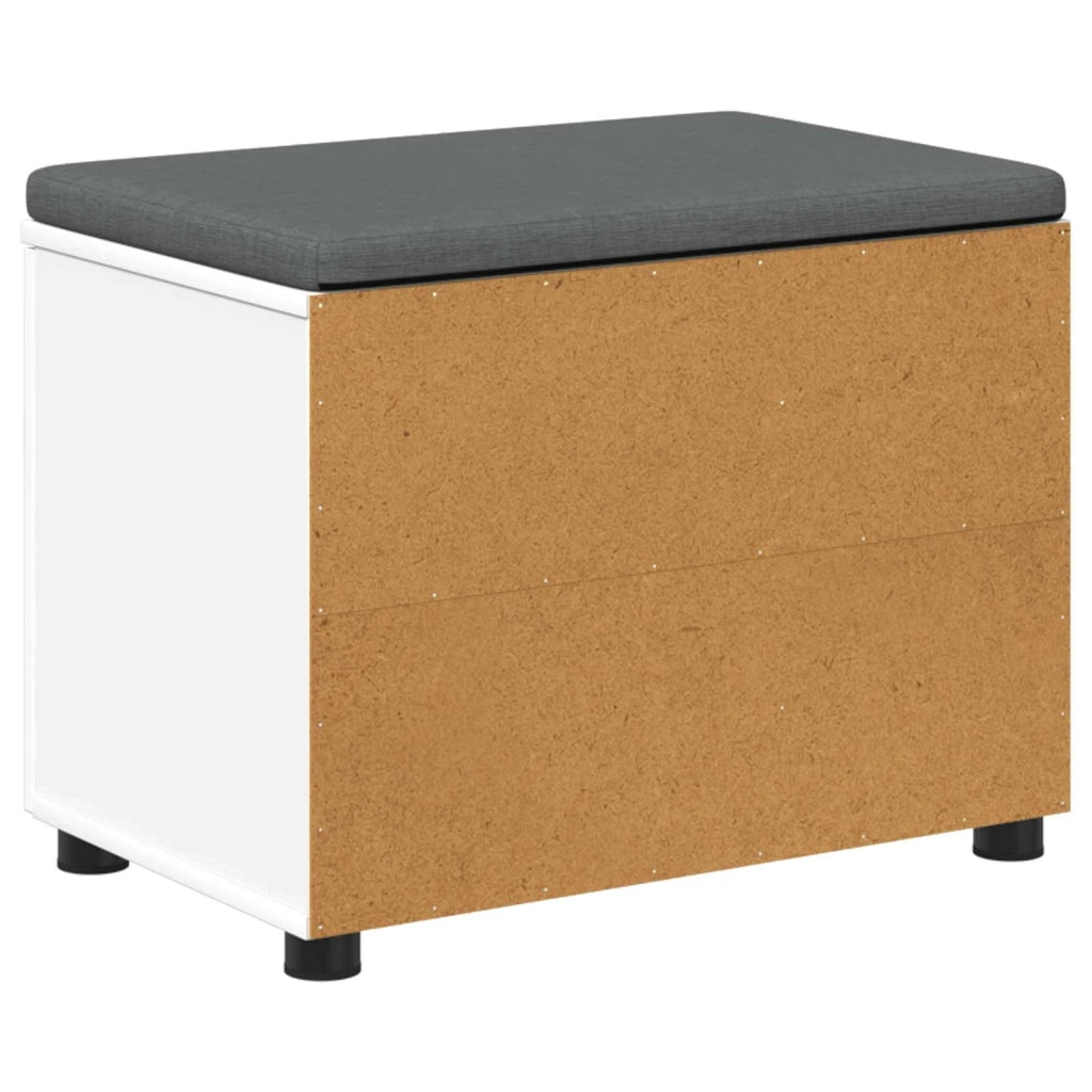 Panca per ingresso con cuscino con porta Bianco 60 x 38 x 46 cm 891496