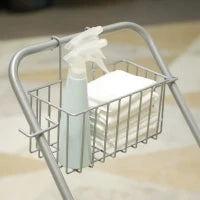 Carrello Pulizie con Strizzatore, Secchio 25L e Ripiano in Plastica, in PP e Metallo, 72x49.5x95 cm, Blu e Giallo