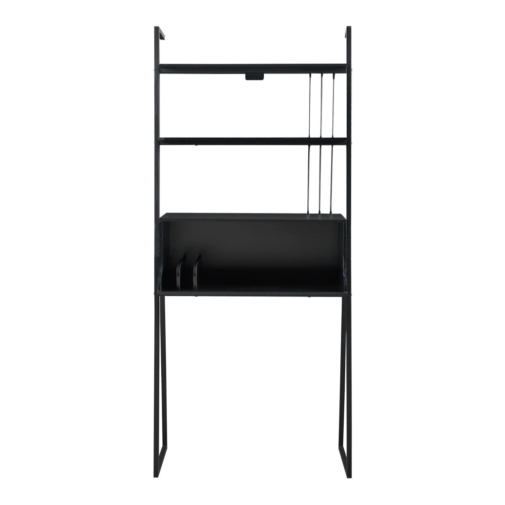 Set di 3 mobili composto da scrivania e 2 scaffali a scala colore nero 03_0009386