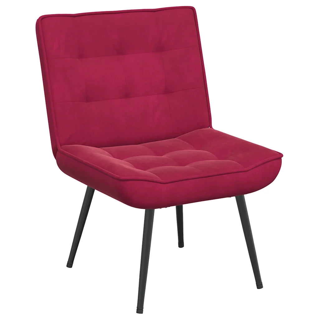 Sedia Relax 64x74x84 cm Rosso Vino in Velluto 4012321