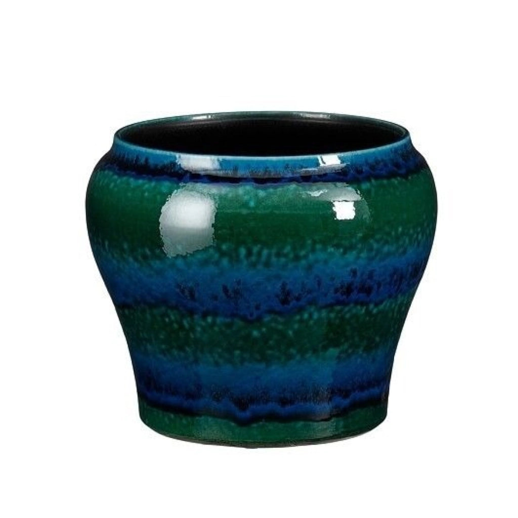 Vaso tondo Troy blu  21x25 cm